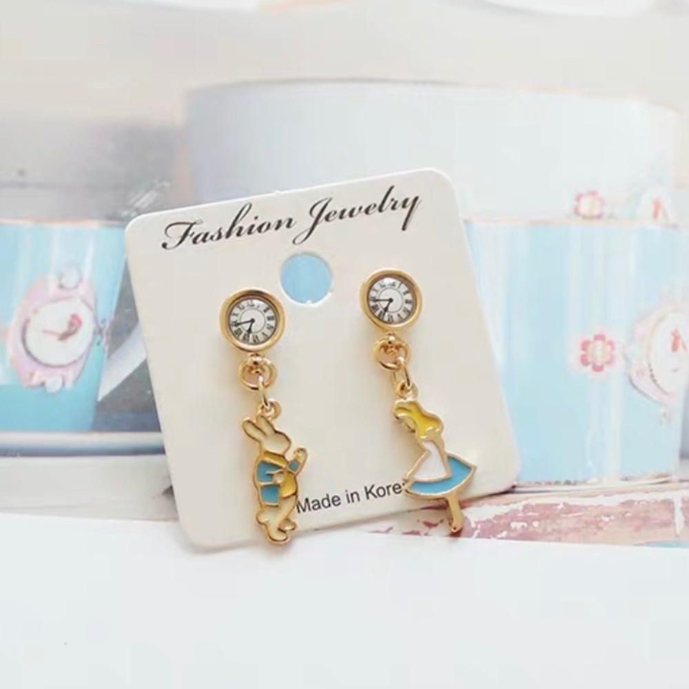 Alice and rabbit earrings